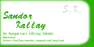 sandor kallay business card