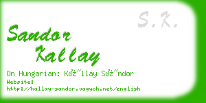 sandor kallay business card
